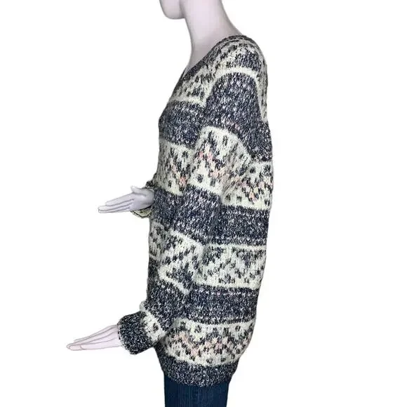 Garage Crewneck Sweater Size XS/S Chunky Knit Geometric Pattern Re… - Picture 6 of 10